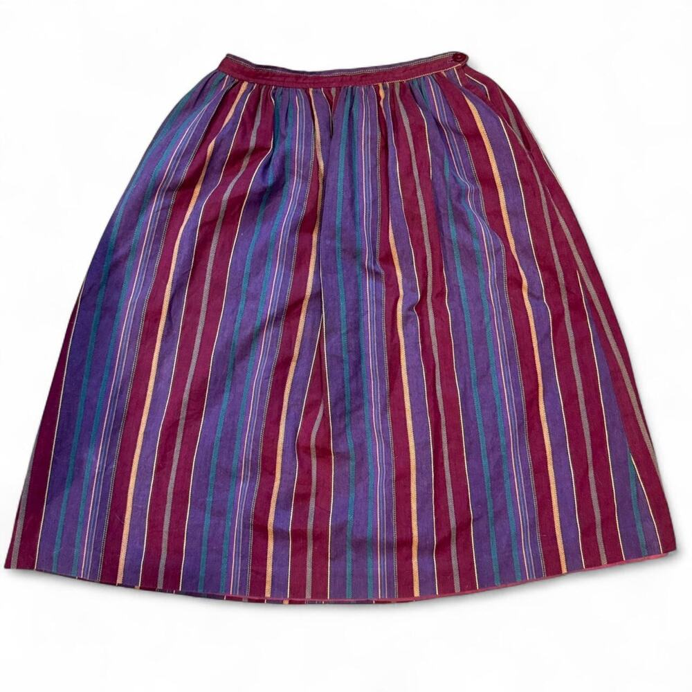 80s vintage whimsical striped a-line skirt Evan Picone women's 26" waist